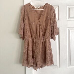 Entro Boutique Nude Lace Short Romper